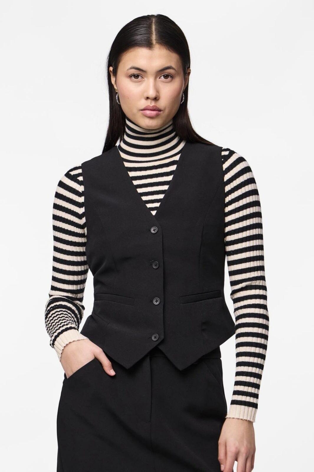 Pieces - Pcbozzy Vest - 4563734 Black Veste