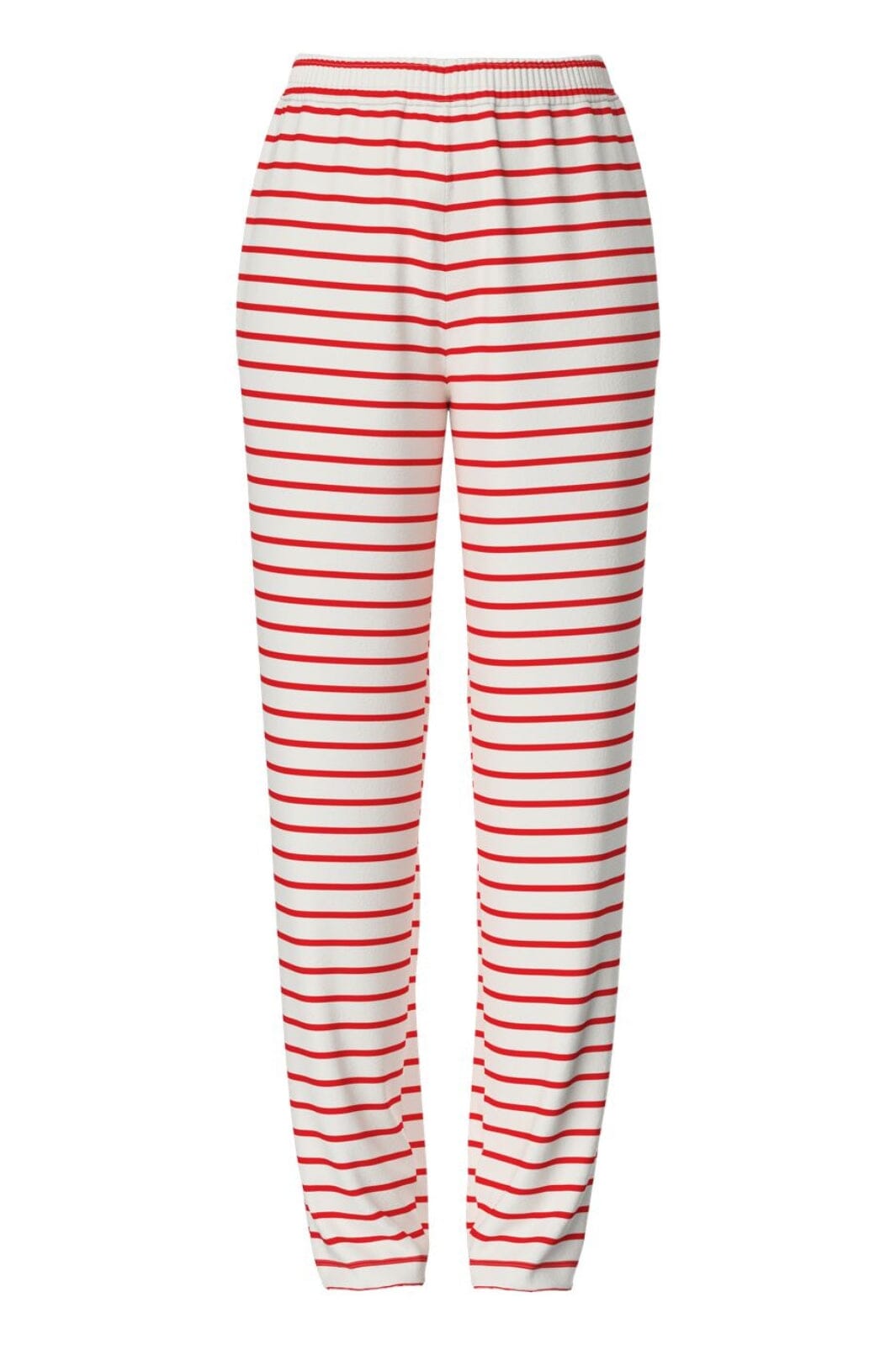 Pieces - Pcchilli Straight Stripe Pants - 4701514 Cloud Dancer Poppy Red Bukser