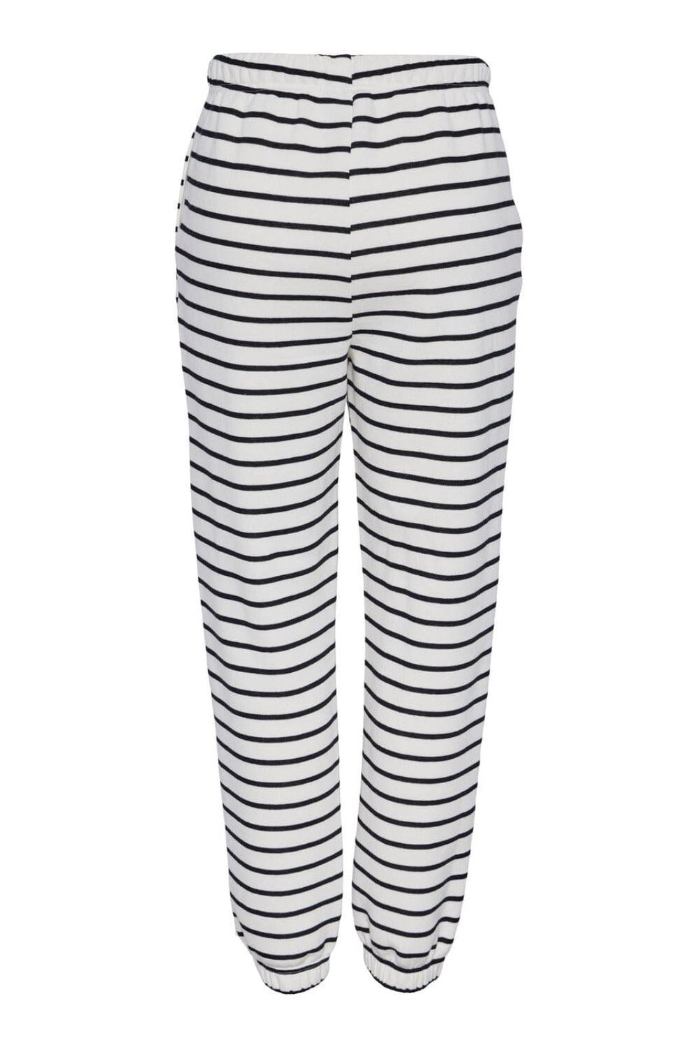 Pieces - Pcchilli Sweat Pants Stripes - 4410010 Cloud Dancer Black Bukser
