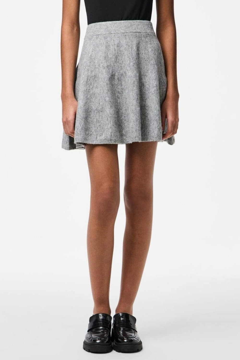 Pieces - Pcfamilla Short Knit Skirt Fsy - 4861748 Medium Grey Melange