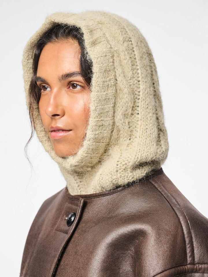 Pieces - Pcjambi Structured Balaclava - 4918208 Humus Melange Huer
