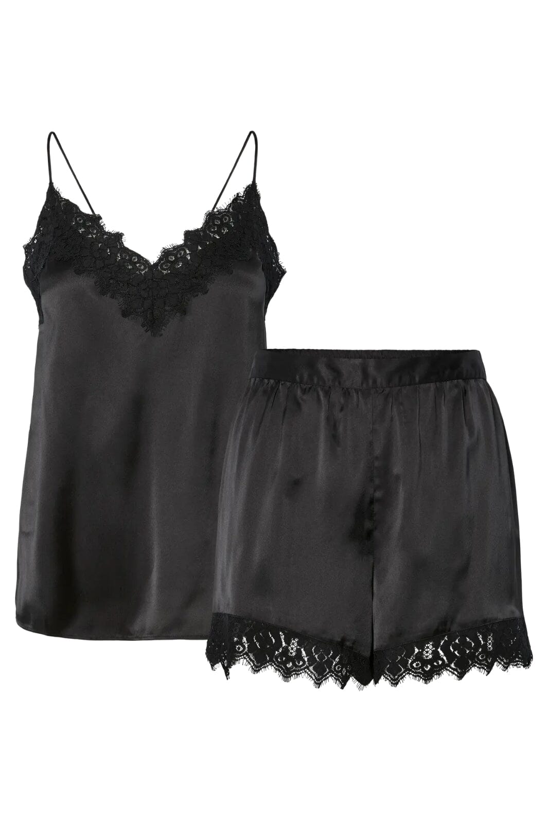 Pieces - Pcjenna Xmas Satin Nightwear Set - 4831300 Black Nattøj