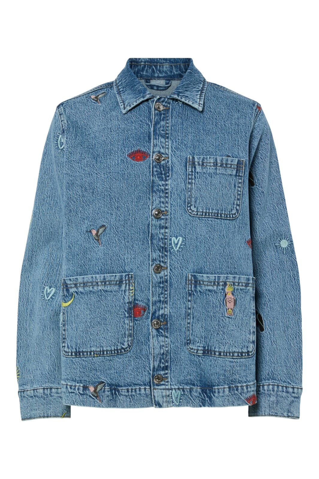 Pieces - Pcjidi Ls Denim Shacket Mpa - 4817585 Medium Blue Denim