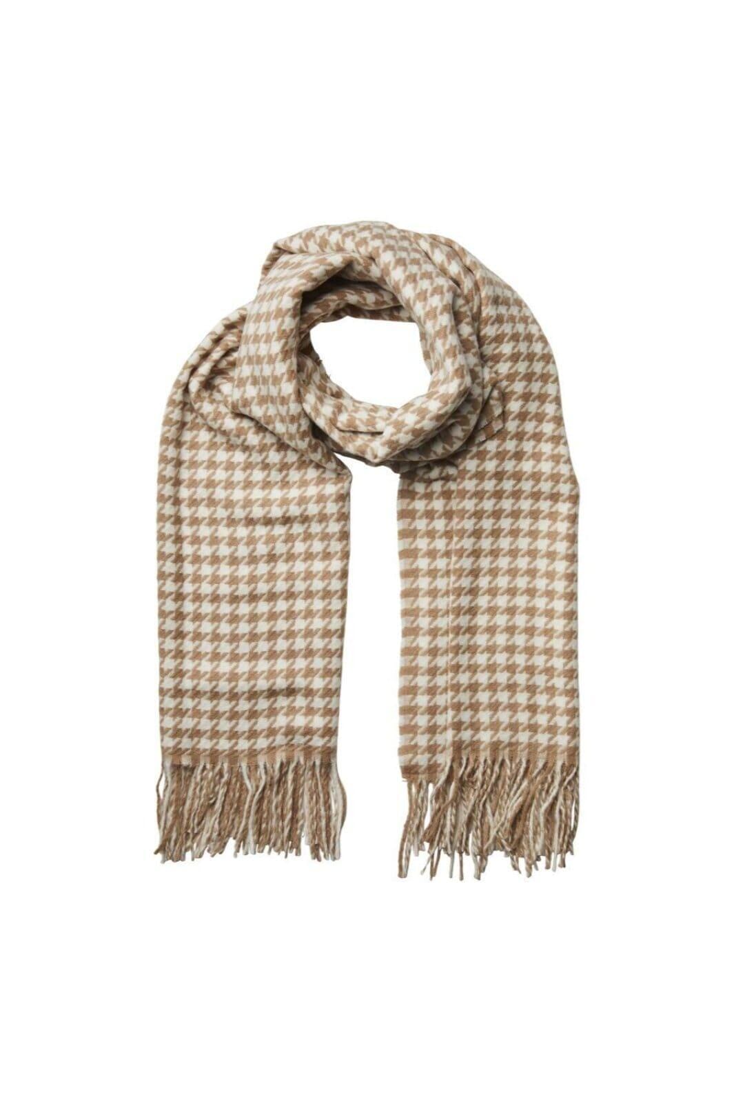 Pieces - Pcjira Scarf - 4257390 Silver Mink Check Tørklæder