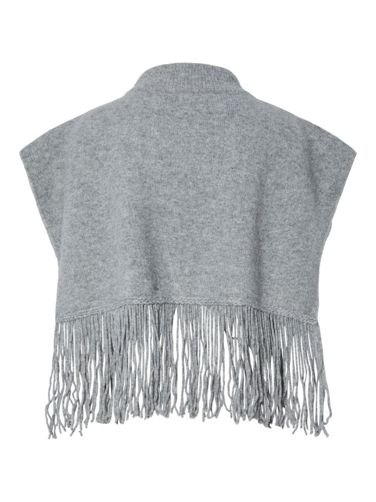 Pieces - Pcjulle Poncho - 4835307 Light Grey Melange Ponchoer