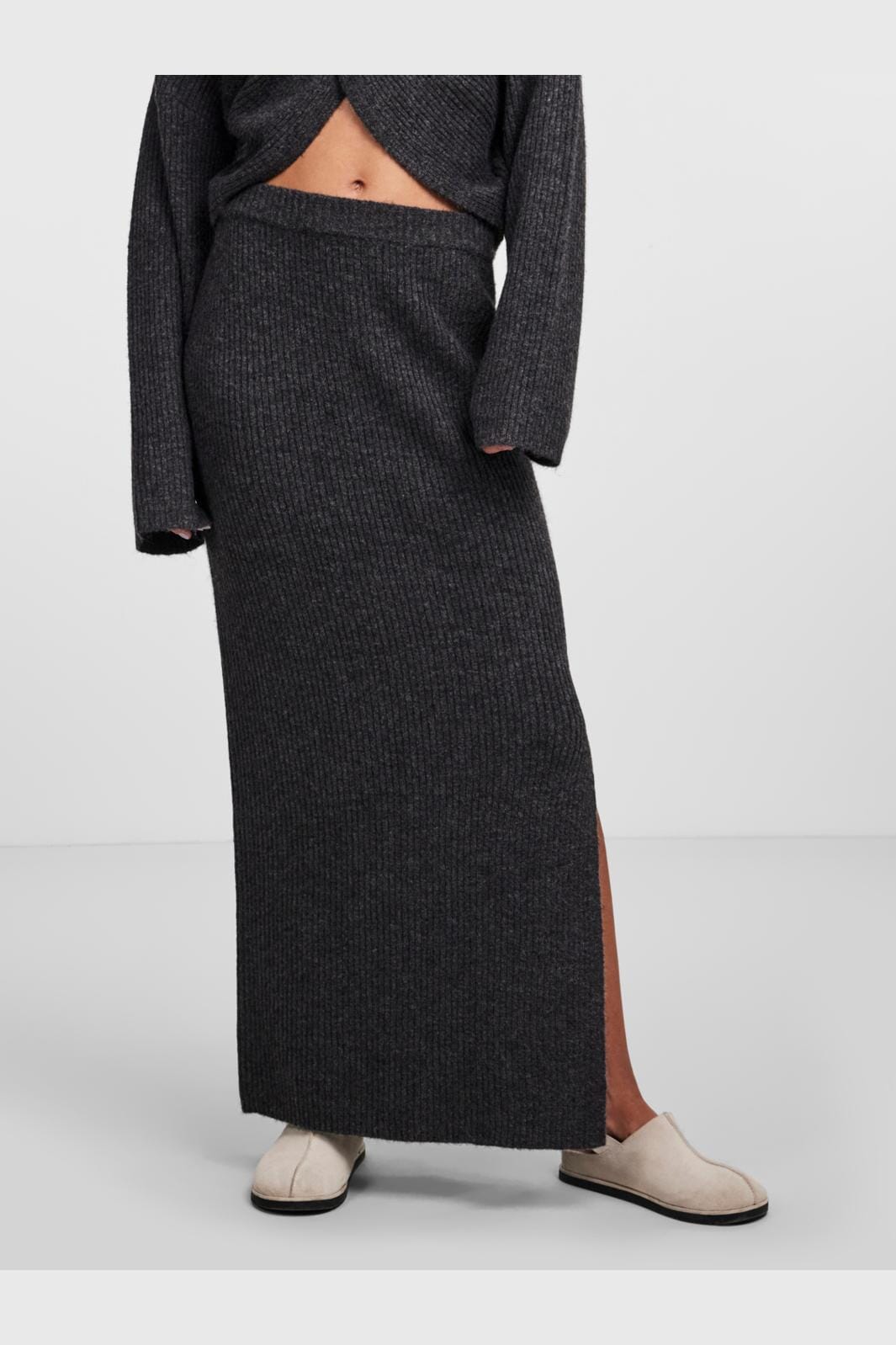 Pieces, Pcjuna Hw Ankle Knit Skirt, Magnet