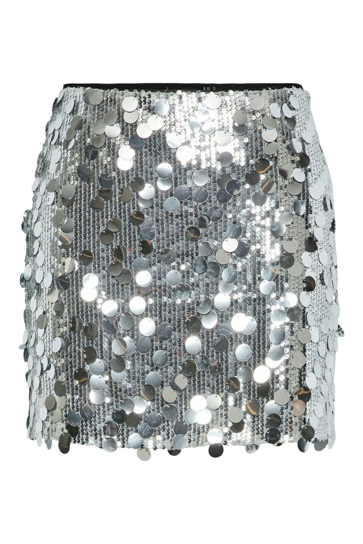 Pieces - Pcmalou Sequin Mini Skirt - 4845789 Silver Colour