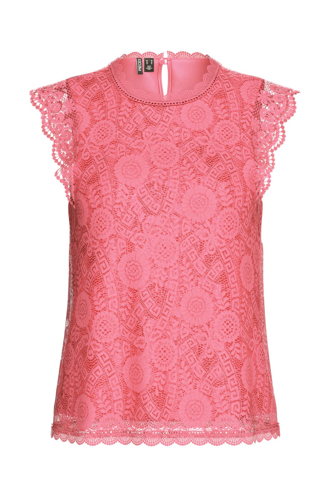 Pieces - Pcolline Sl Lace Top - 4661044 Pink Lemonade