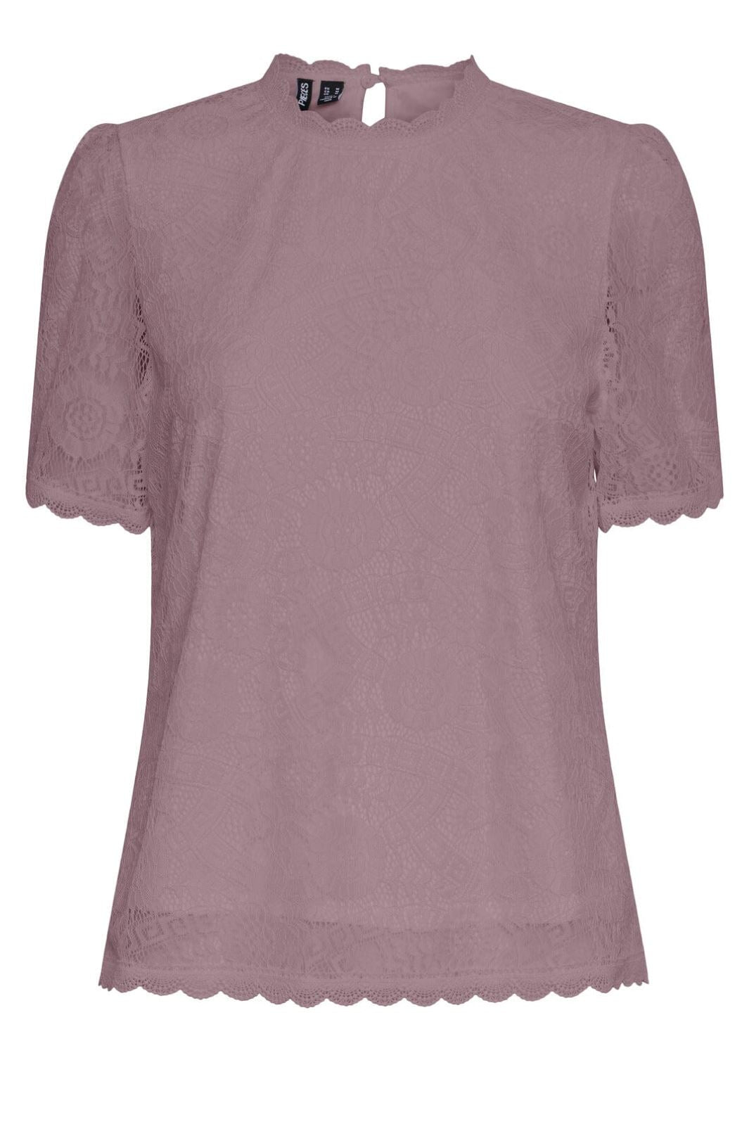 Pieces - Pcolline Ss Lace Top - 4474972 Woodrose T-shirts