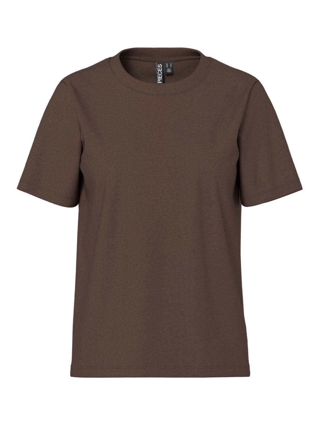 Pieces - Pcria Ss Solid Tee - 4864477 Hot Fudge