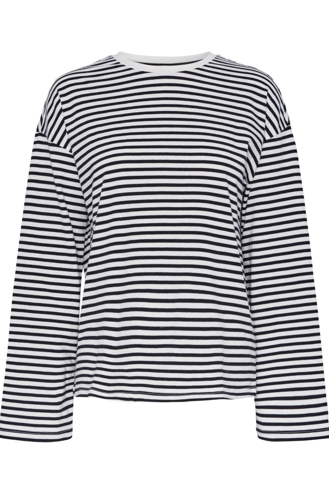 Pieces - Pcsadie Ls Top - 4402428 Cloud Dancer Black Bluser