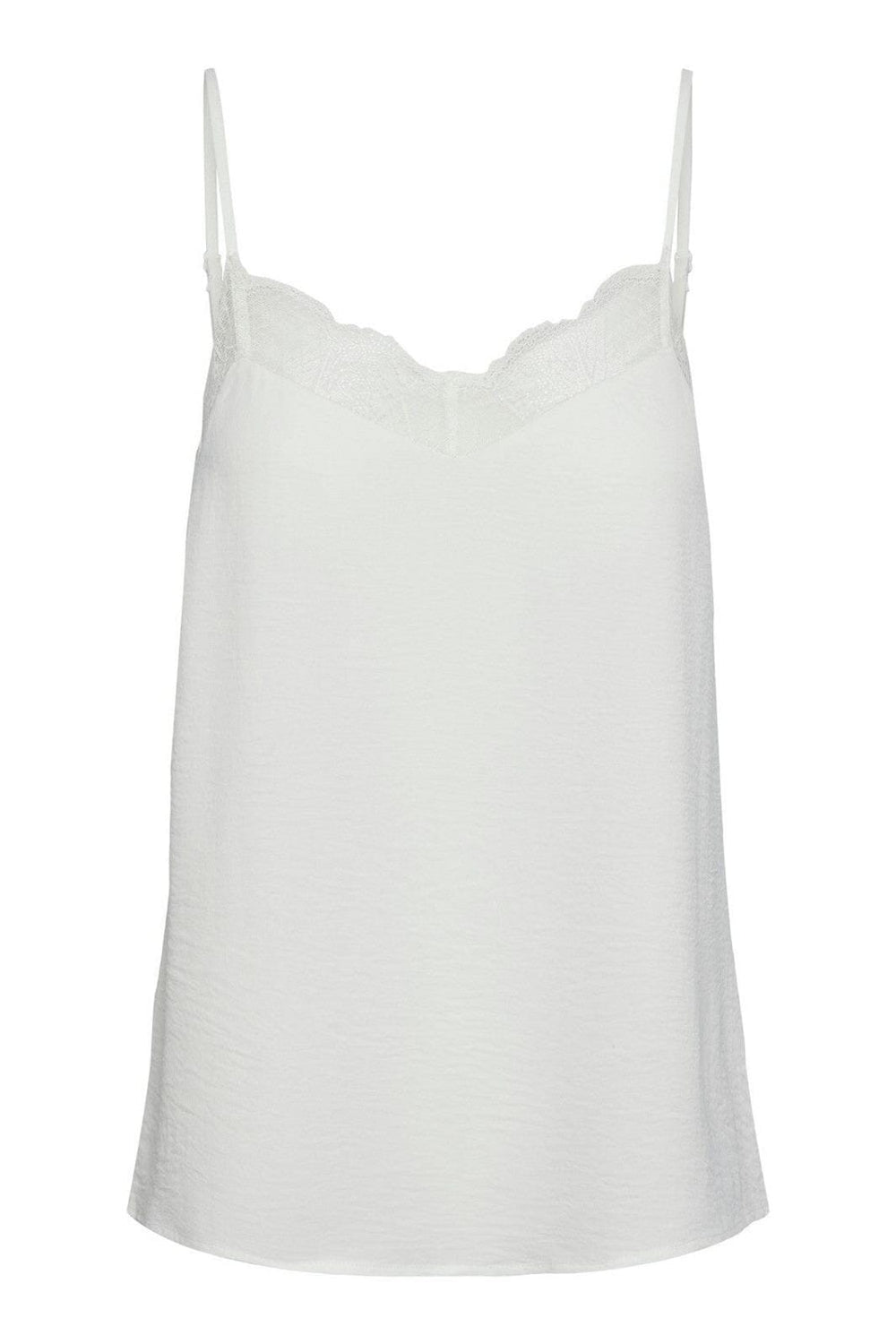 Pieces - Pctiffany Strap Lace Top Bc - Cloud Dancer Tank Top