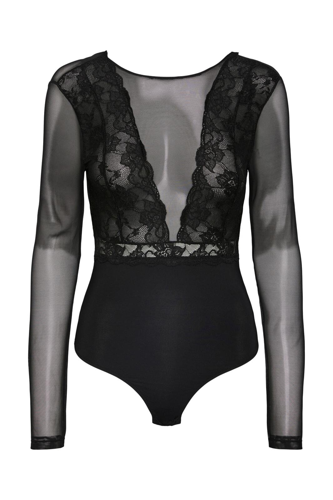 Pieces Petite, Pcsicca Ls Bodystocking Ptt, Black