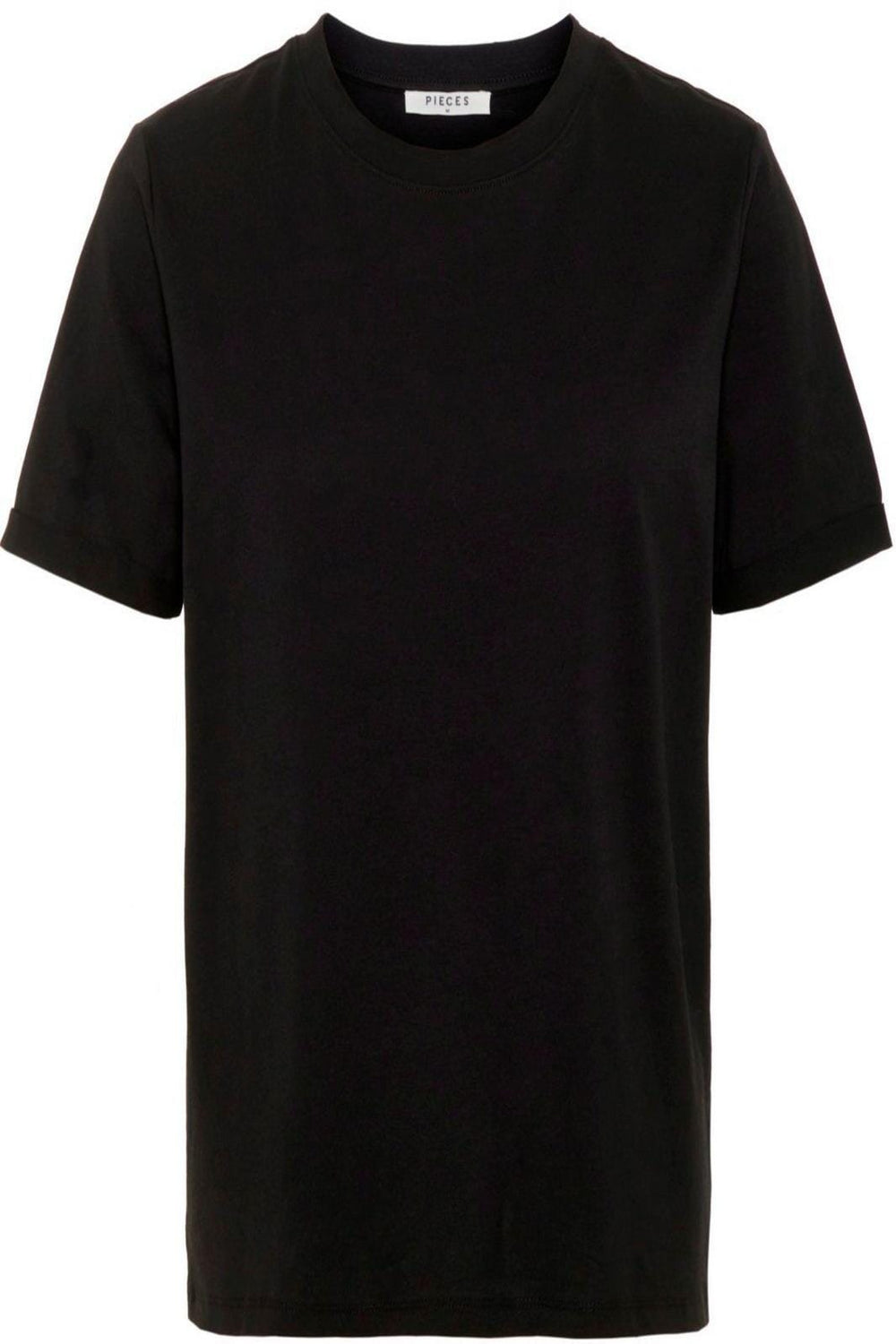 PIECES - Ria SS Fold Up Tee - Black T-shirts