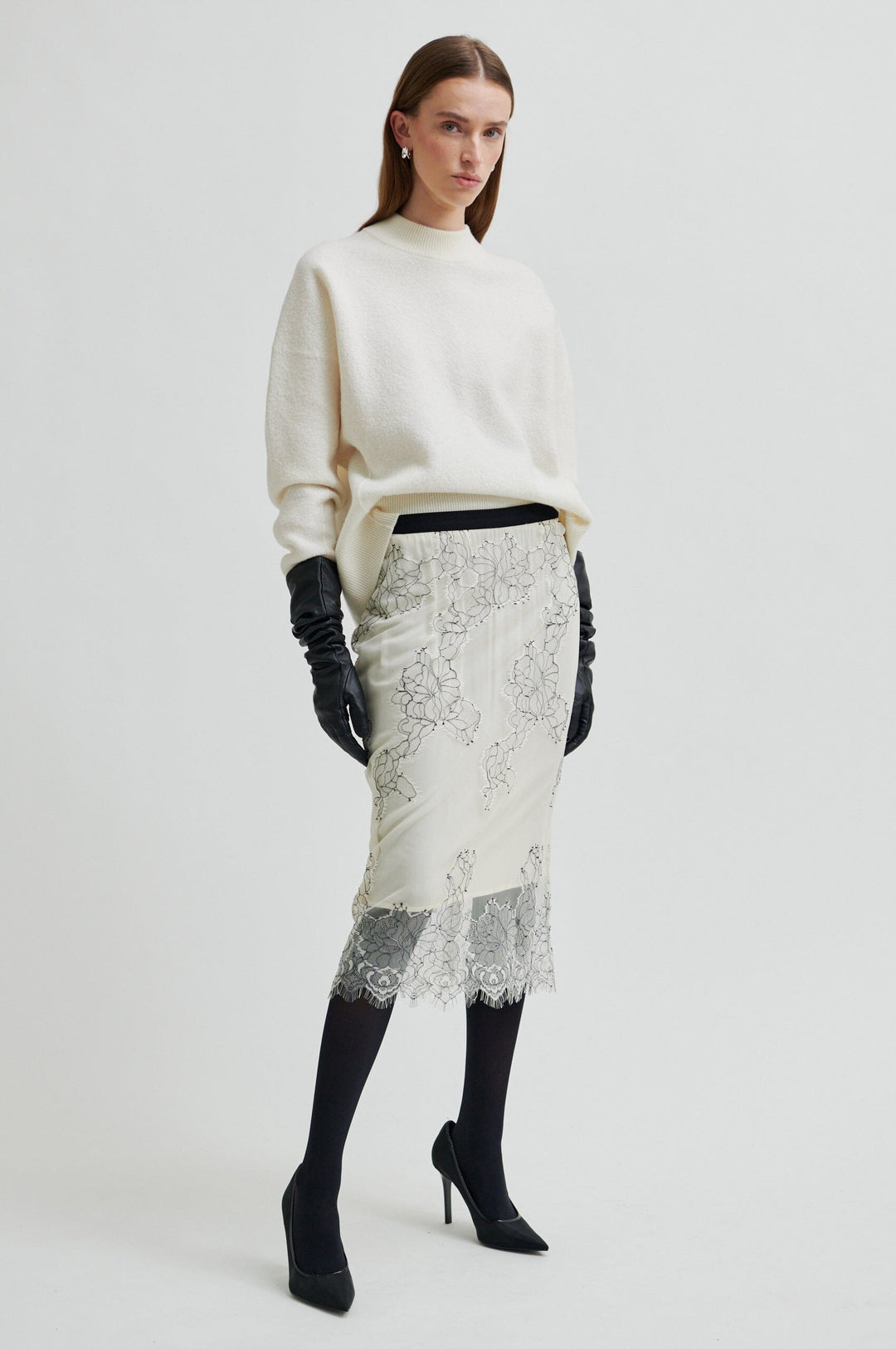 Second Female - Wila Lace Skirt 60340 - 0508 Tofu Nederdele