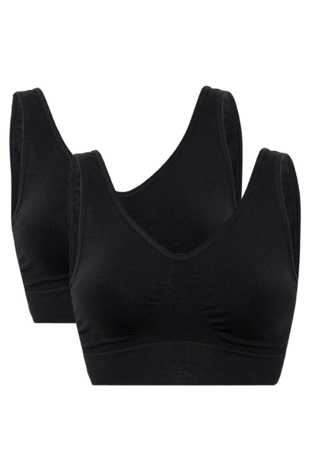 Soft basic - Haily Bra top wide strap 2 pak - black BH