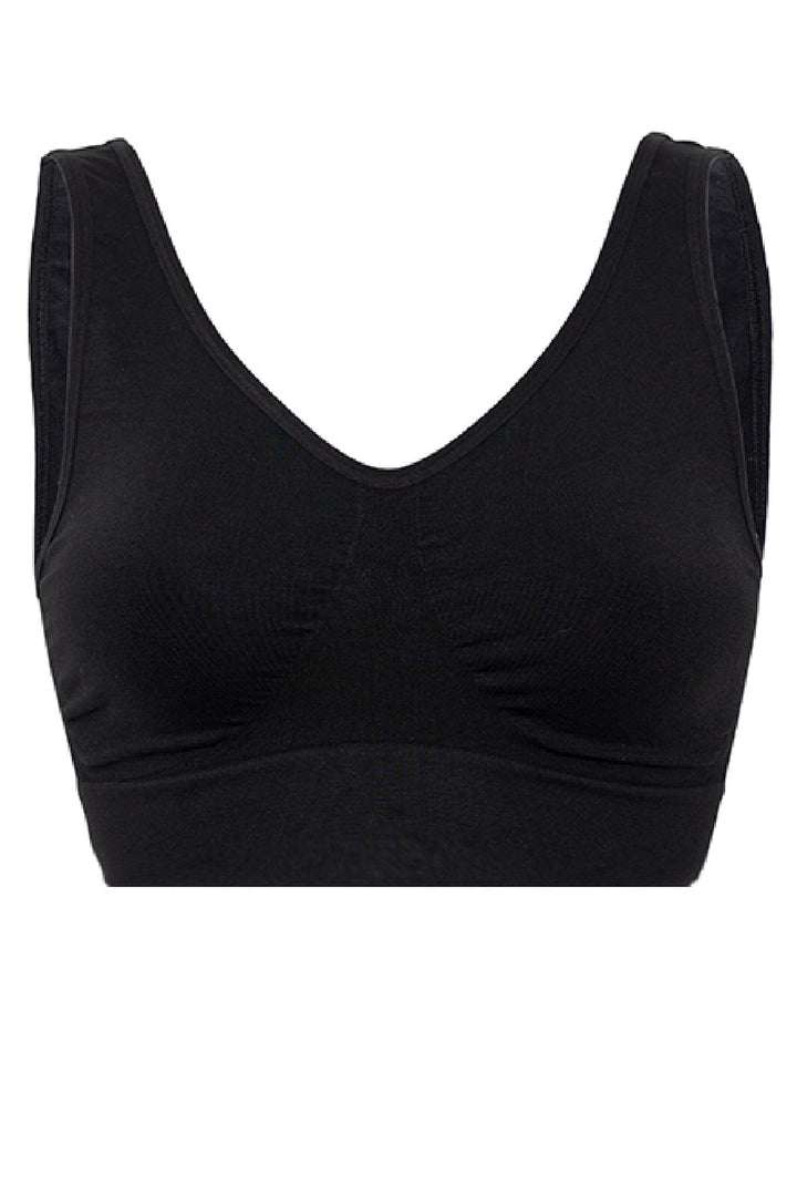 Soft basic - Haily Bra top wide strap 2 pak - black BH