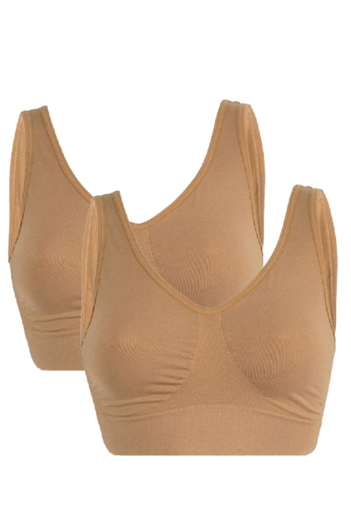 Soft basic - Haily Bra top wide strap 2 pak - nude BH