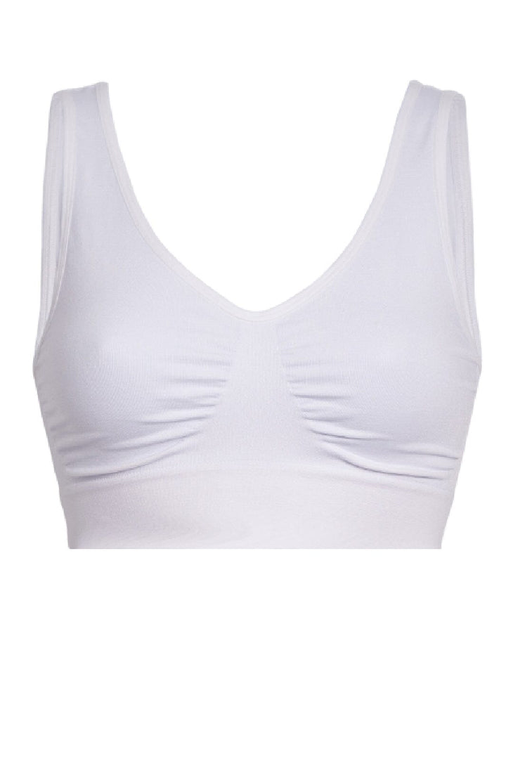 Soft basic - Haily Bra top wide strap 2 pak - white BH