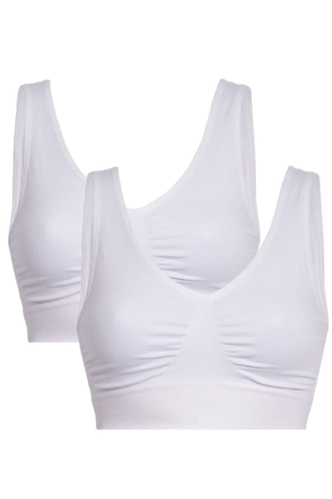 Soft basic - Haily Bra top wide strap 2 pak - white BH