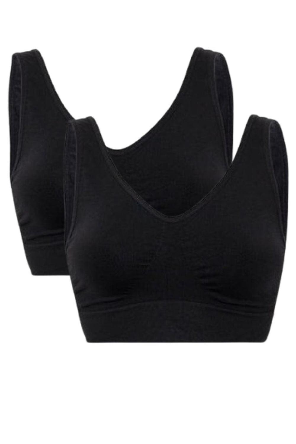 Soft basic - Soffi Bra top wide strap 2 pak - black BH