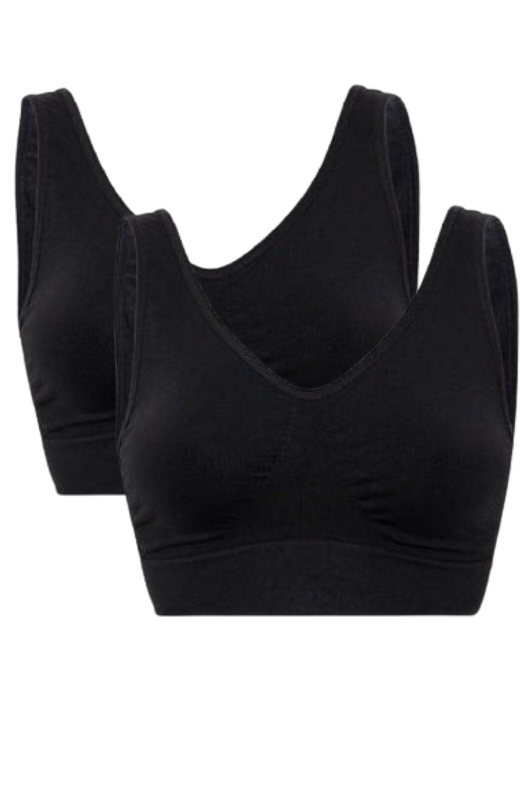 Soft basic - Soffi Bra top wide strap 2 pak - black BH