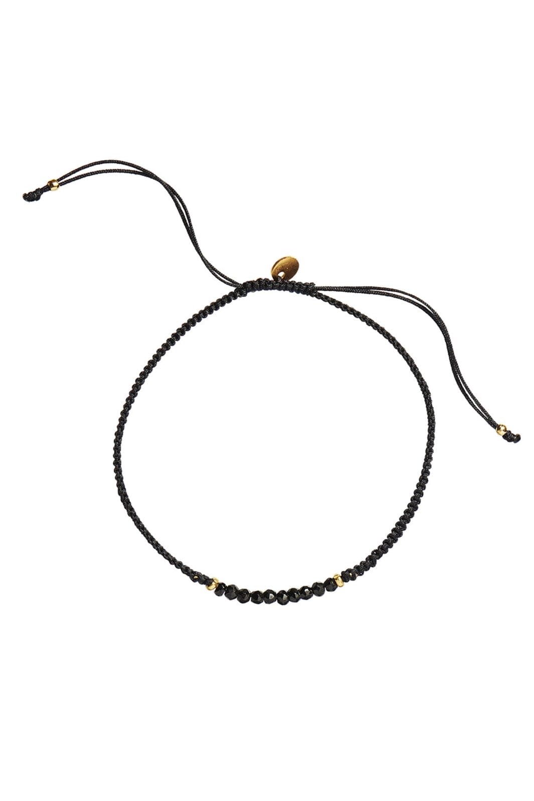 Stine A - Candy Bracelet - Black Spinel And Black Ribbon - 3049-02-Os Armbånd