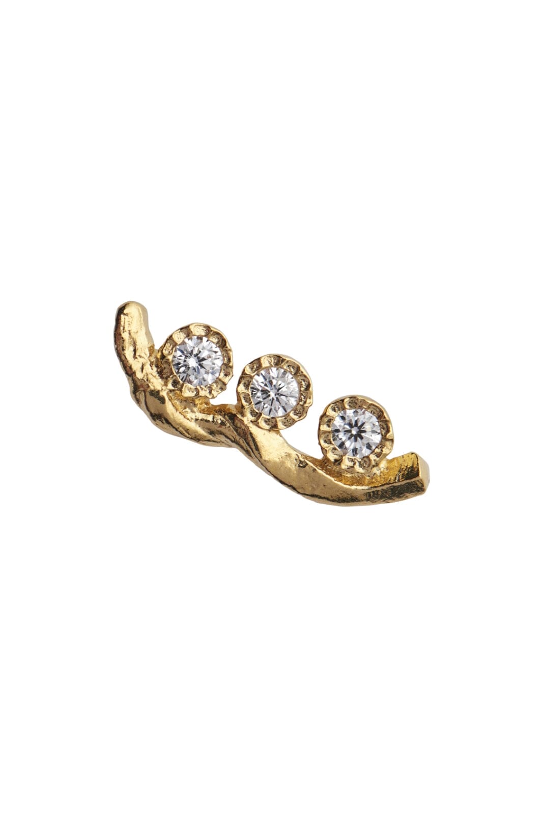 Stine A - Flow Earring With Three Stones - Single - 1335-02-S Øreringe
