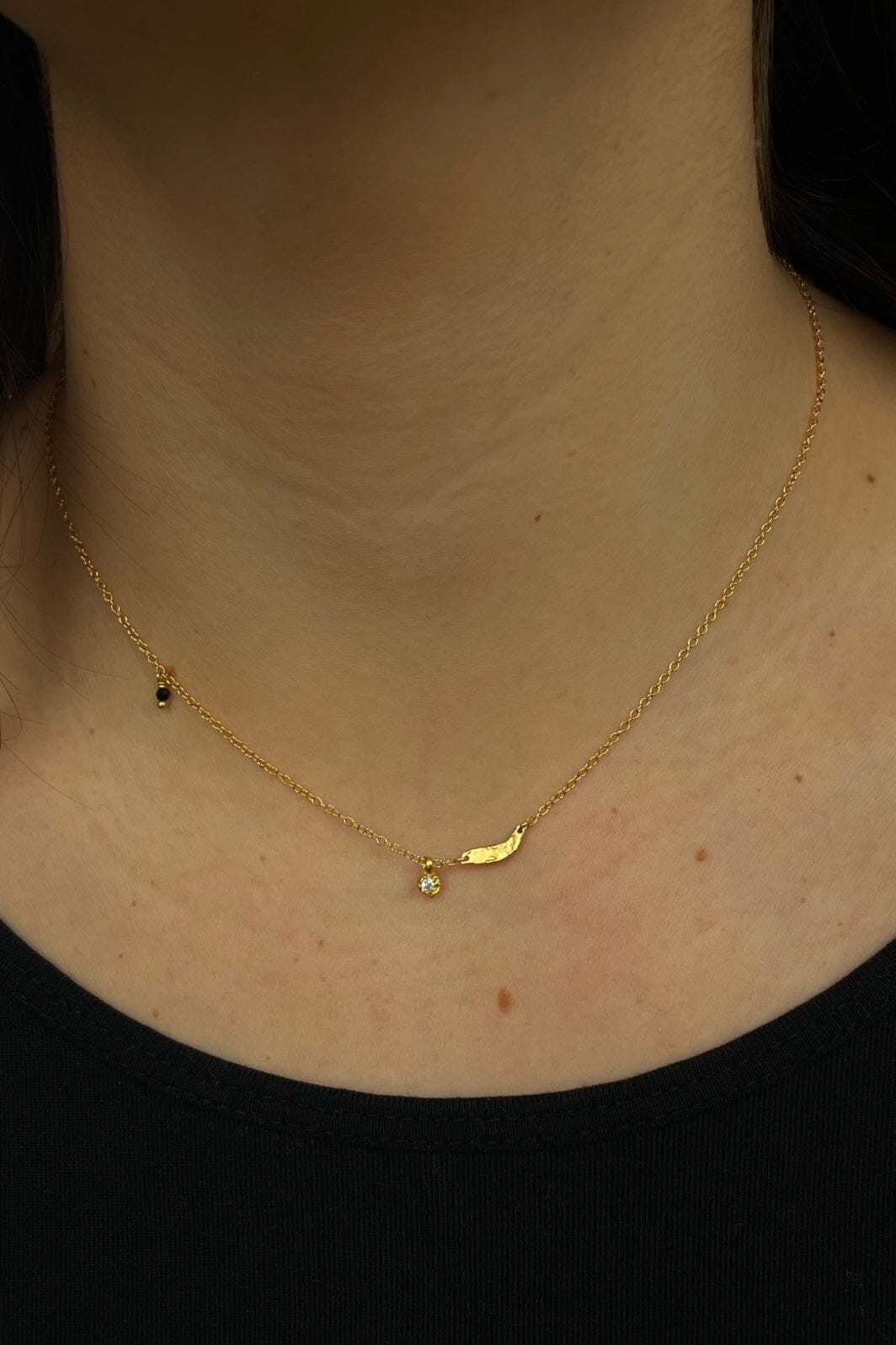 Stine A - Flow Splash Necklace With Stones - 2055-02-Os Halskæder