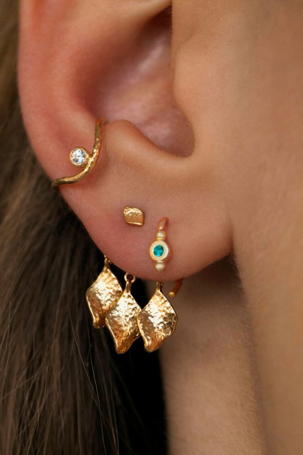 Stine A - Petit Bon-Bon Green Zircon Earring - 1005-02-S-Green Øreringe