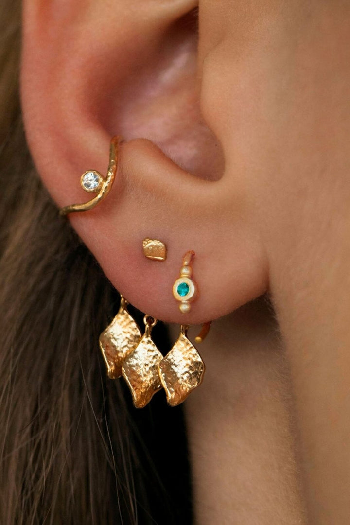 Stine A - Petit Bon-Bon Green Zircon Earring - 1005-02-S-Green Øreringe