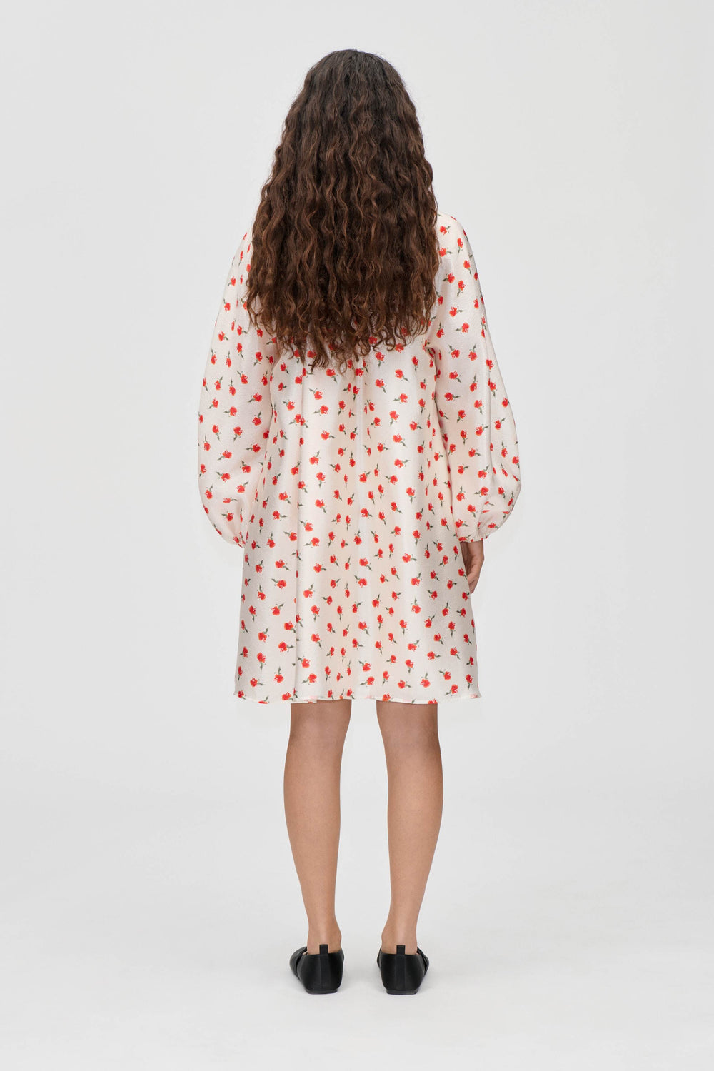 Stine Goya - 2067 Flat Textured Poly, Voluminous Bow Dresssg-ps26-d150-2067 - Ditzy Petunia Kjoler