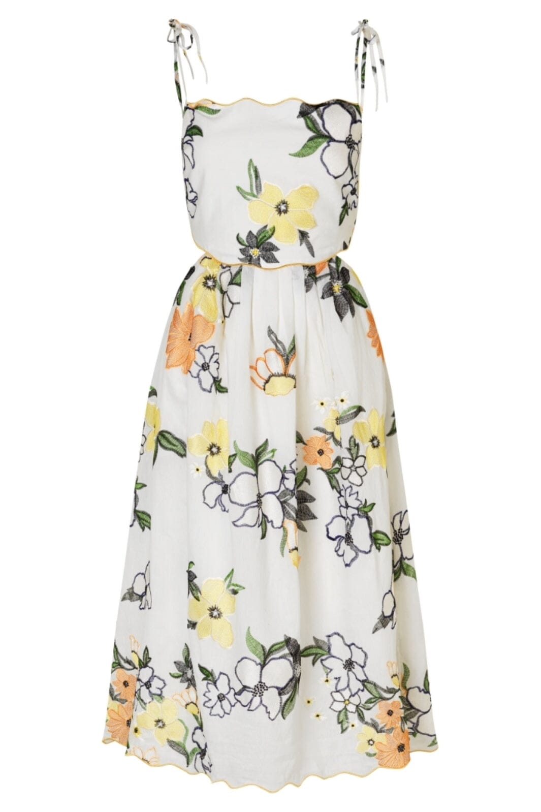 Stine Goya - 2133 Tencel, Scalloped Cut Out Dresssg-pf25-d139-2133 - Wild Flowers Embroidery