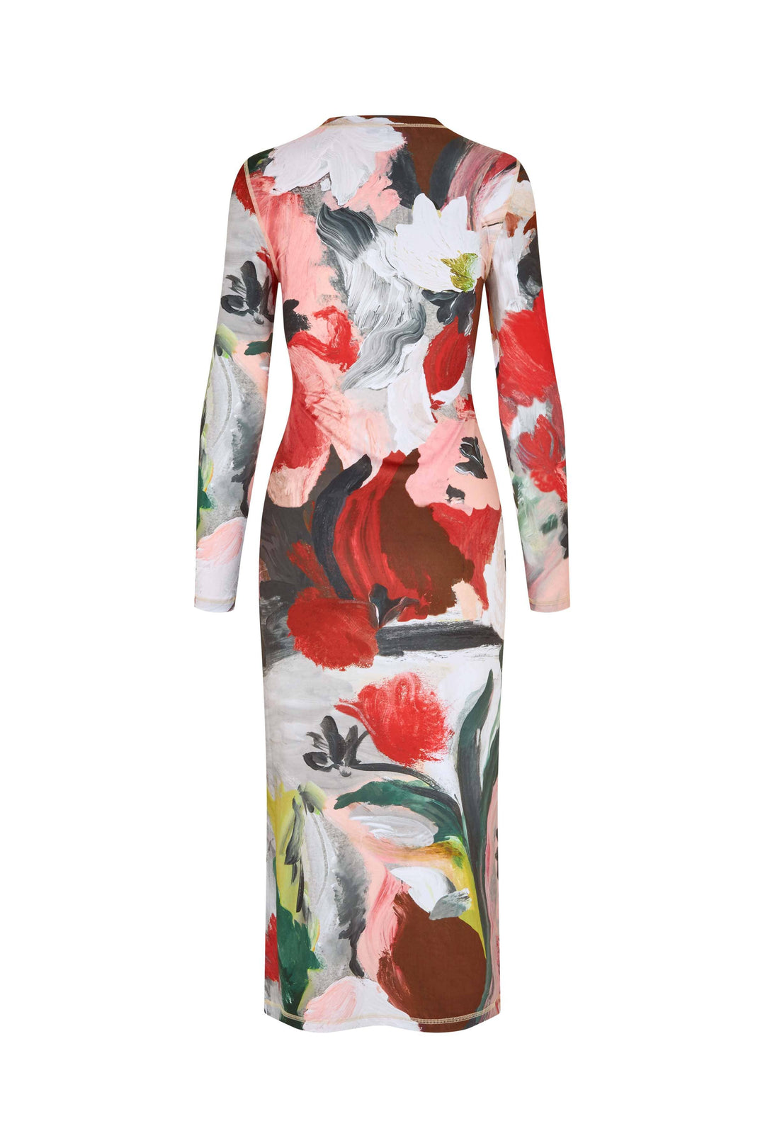 Stine Goya - 2244 Stocking Jersey, Pullover Long Sleeve Midi Dresssg-ps26-d074-2244 - My Garden Kjoler