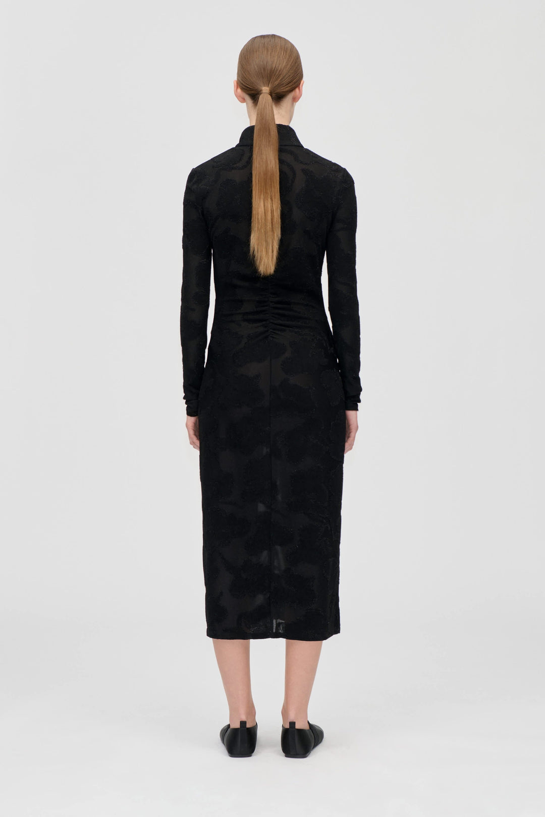 Stine Goya - 2246 Lurex Jersey, Long Sleeve Zip Dresssg-ps26-d025-2246 - Black Petunias Kjoler