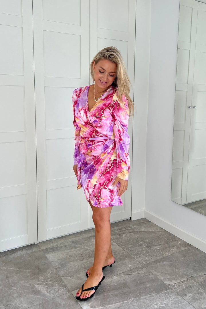 Valentin Studio - Josie Watercolour Dress 166434 - 165 - Rose Kjoler