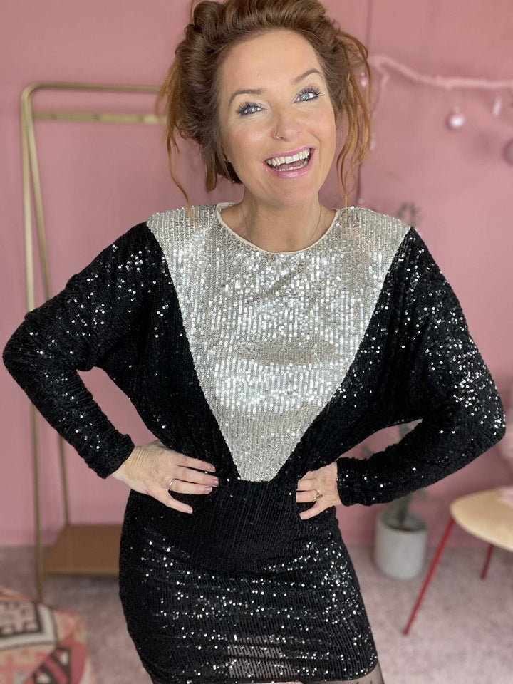 VILA - ViSavias Sequin Dress - Black /Birch Kjoler