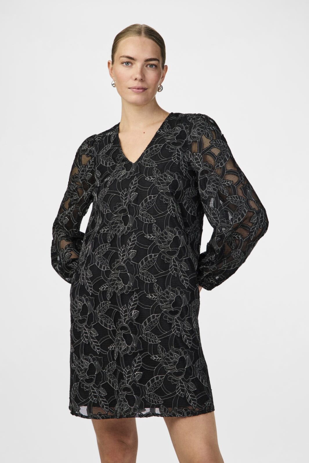 Y.A.S - Yassigga Ls Dress - 4624104 Black Silver Stitch Kjoler