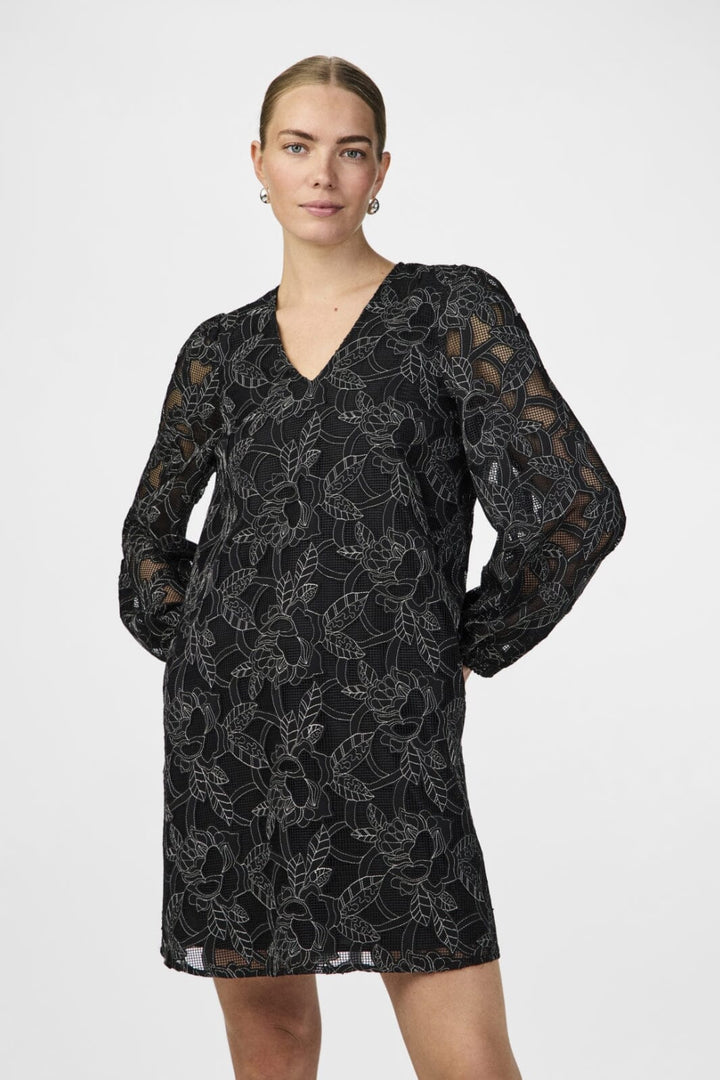 Y.A.S - Yassigga Ls Dress - 4624104 Black Silver Stitch Kjoler