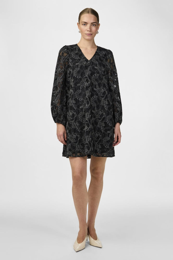Y.A.S - Yassigga Ls Dress - 4624104 Black Silver Stitch Kjoler