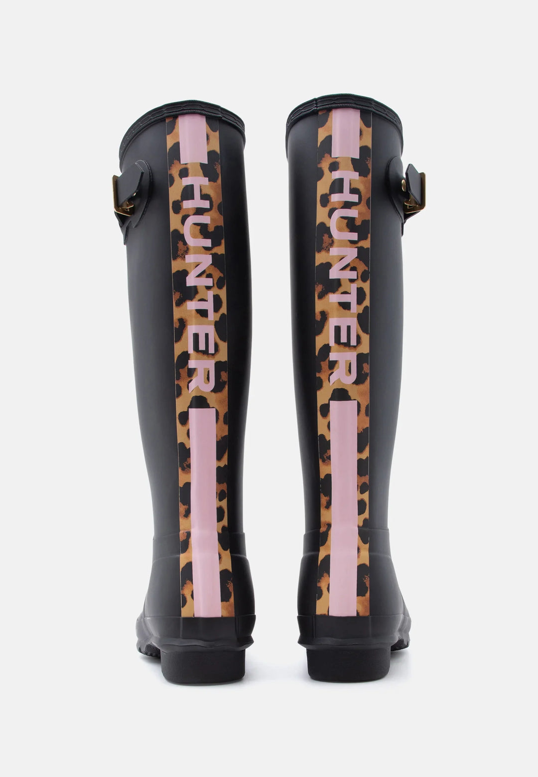 Hunter - Womens Original Tall Leopard Backstrap Hfrw0004261blk - Black
