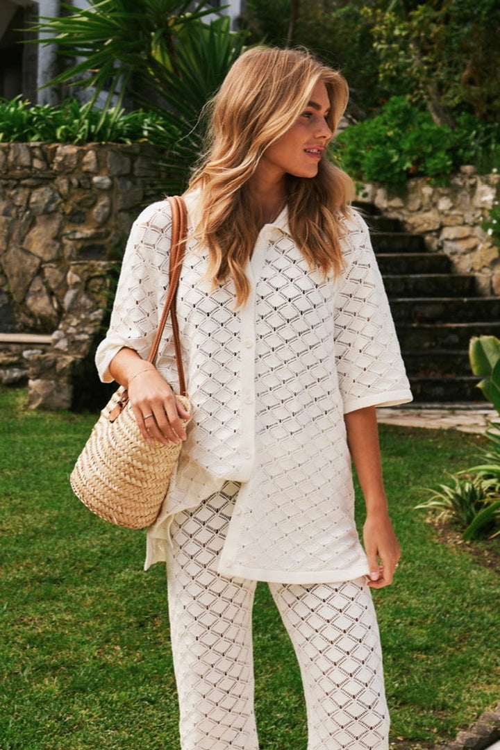 Ennakkotilaus - Neo Noir - Sette Crochet Blouse 165216 - 121 - Off White