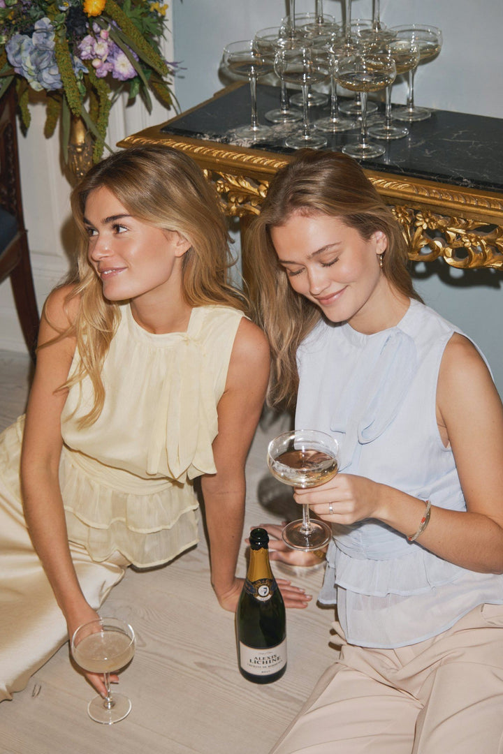 Neo Noir - Ansol Solid Chiffon Top 166671 - 145 - Light Blue