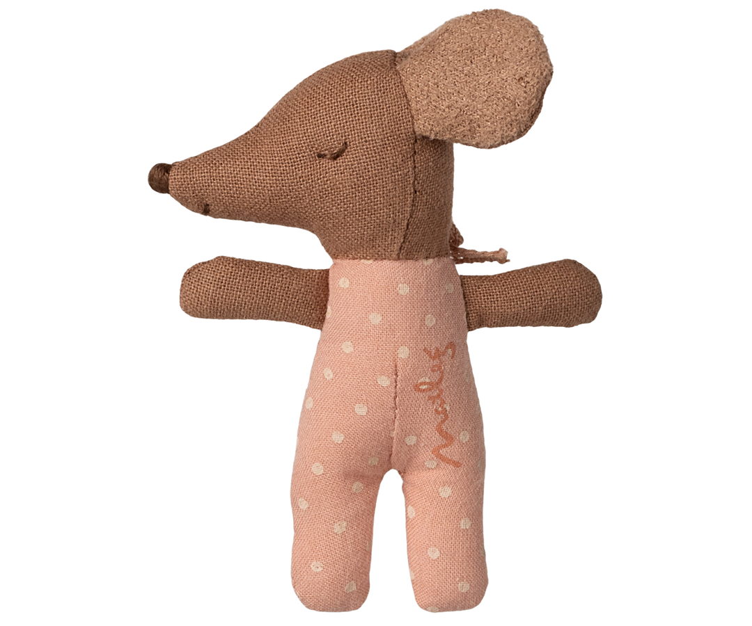 Maileg - Sleepy Wakey Baby Mus I Tændstikæske - Rosa - Baby Mouse