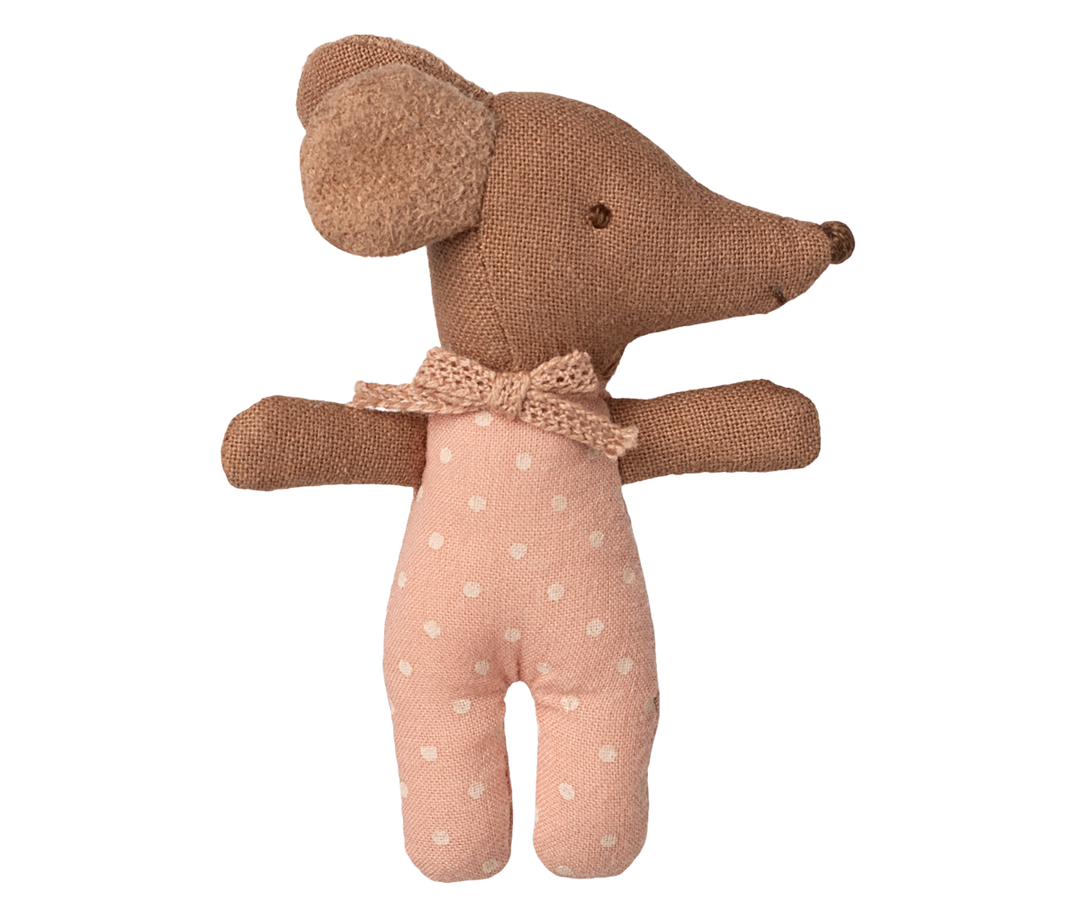 Maileg - Sleepy Wakey Baby Mus I Tændstikæske - Rosa - Baby Mouse