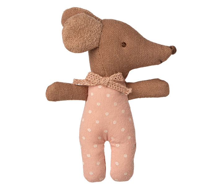 Maileg - Sleepy Wakey Baby Mus I Tændstikæske - Rosa - Baby Mouse