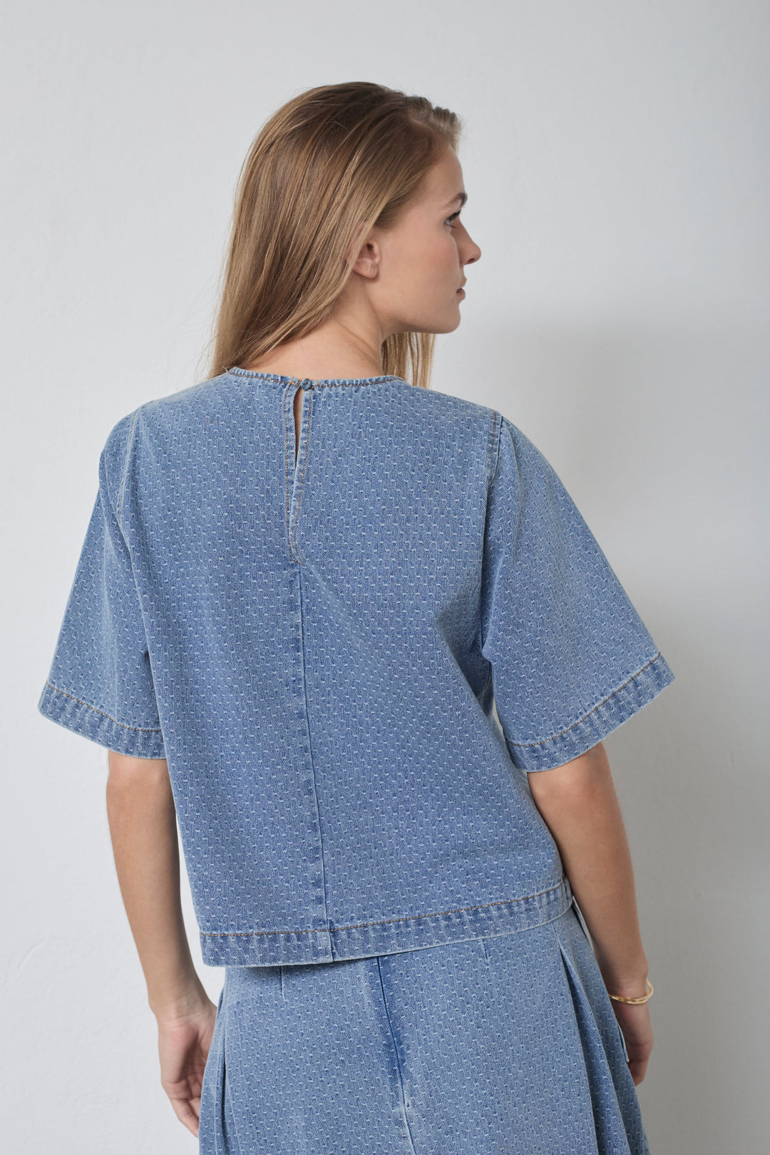Co´Couture - Lovacc Denim Ss Blouse 45080 - 552 - Denim Blue