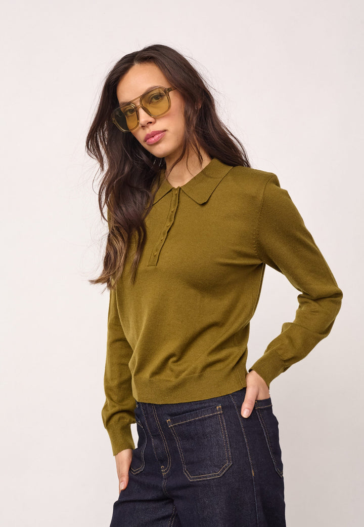 Co´Couture - Corycc Padded Polo Knit 500212 - 60007 - Fern Green
