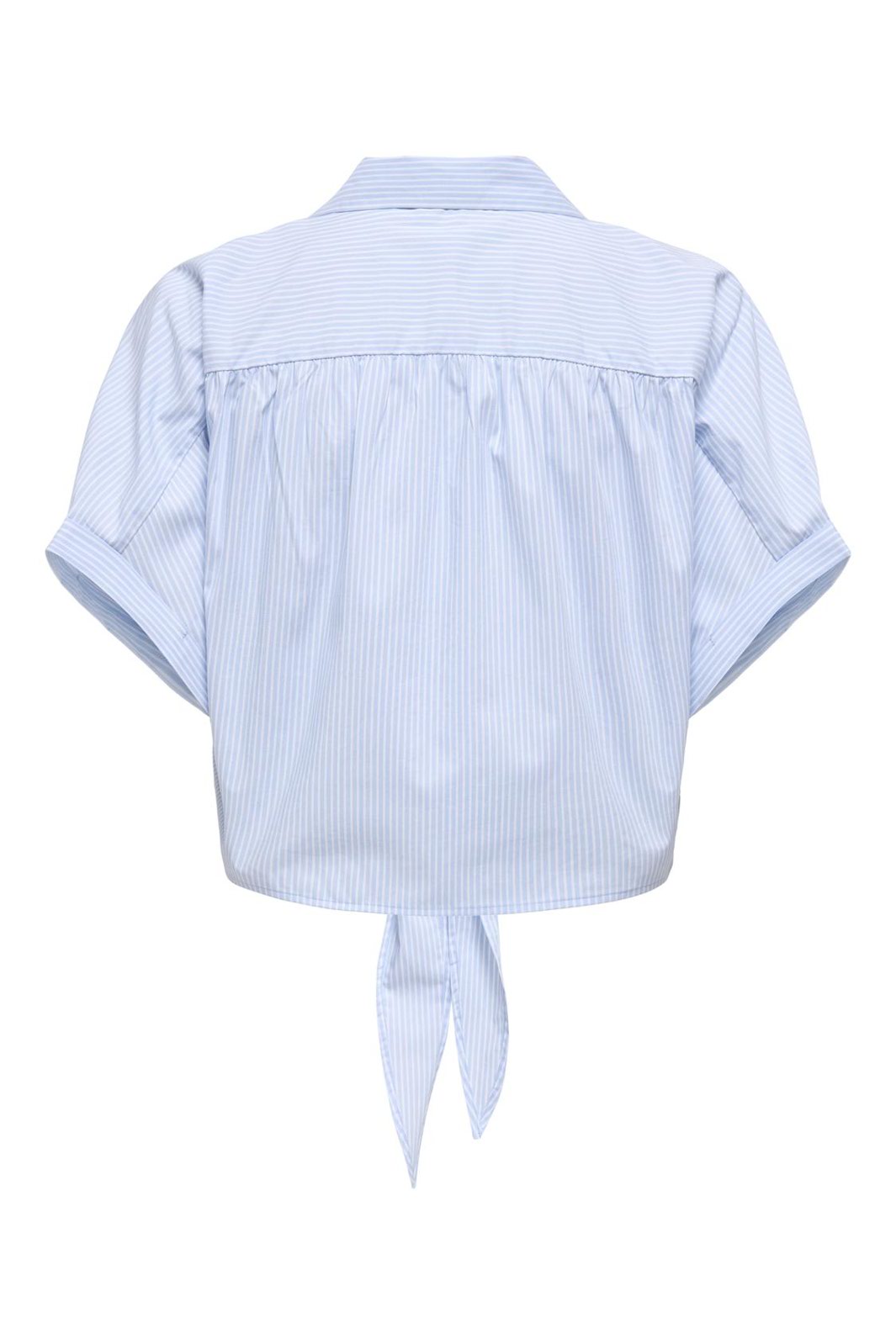 JDY - Jdymio S/S Knot Shirt Dia - 4936832 Cashmere Blue Small White Stripes
