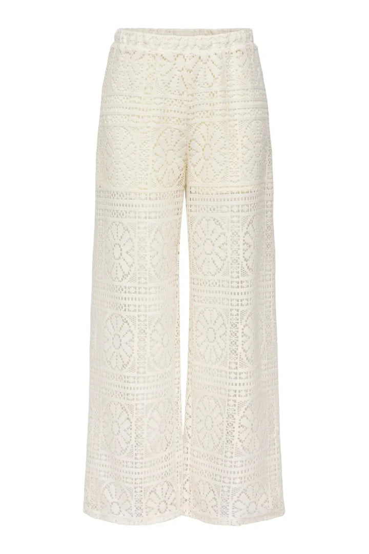 Only - Onllian Lace Wide Pants - 4990769 Birch